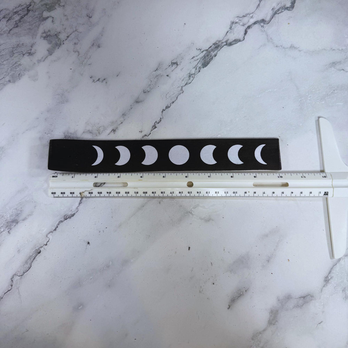 Black Moon Incense Tray – Celestial Ash Catcher for Incense Sticks | Moon Phase Altar Decor | Meditation & Spiritual Gift