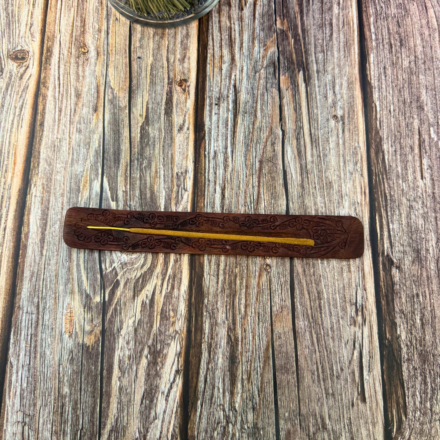 Wooden Incense Holder | Incense Stick Burner | Ash Catcher Tray | Carved Wood Incense Holder | Pentagram Incense Burner | Moon Phase Holder