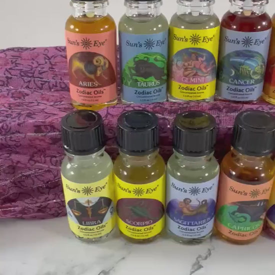 Sun’s Eye Zodiac Oils – Astrological Ritual Aroma Oils for Spiritual & Zodiac-Inspired Practices