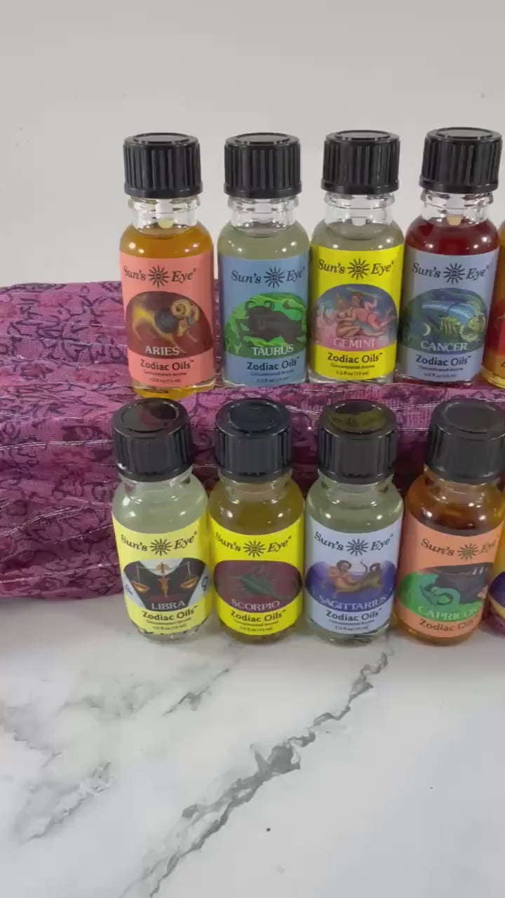 Sun’s Eye Zodiac Oils – Astrological Ritual Aroma Oils for Spiritual & Zodiac-Inspired Practices