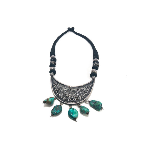 Antique Silver Turquoise Necklace