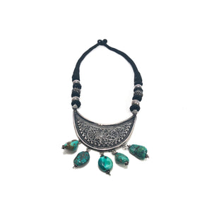 Antique Silver Turquoise Necklace