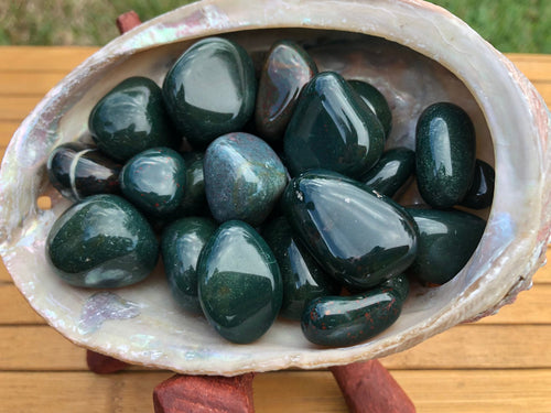 Bloodstone tumbled stone