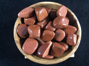 Red Goldstone Tumbled stone- Confidence and ambition
