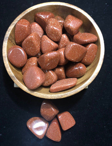 Red Goldstone Tumbled stone- Confidence and ambition