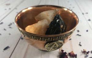 Copper Offering Bowl with Pentagram design