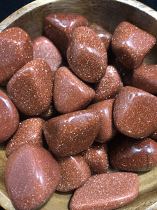 Red Goldstone Tumbled stone- Confidence and ambition