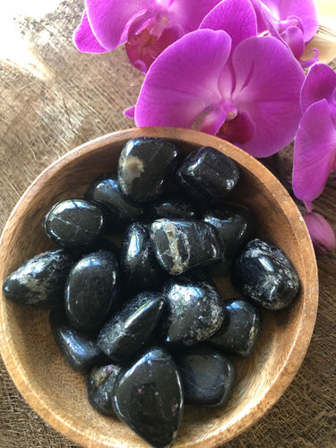 Black Tourmaline Tumbled Stones- .75