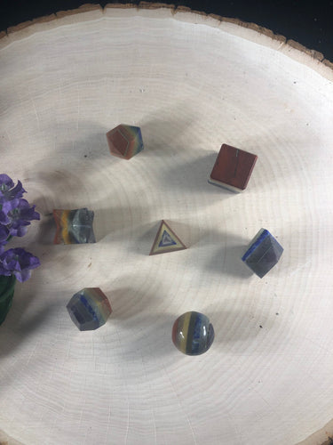 Geometrical  chakra stone set