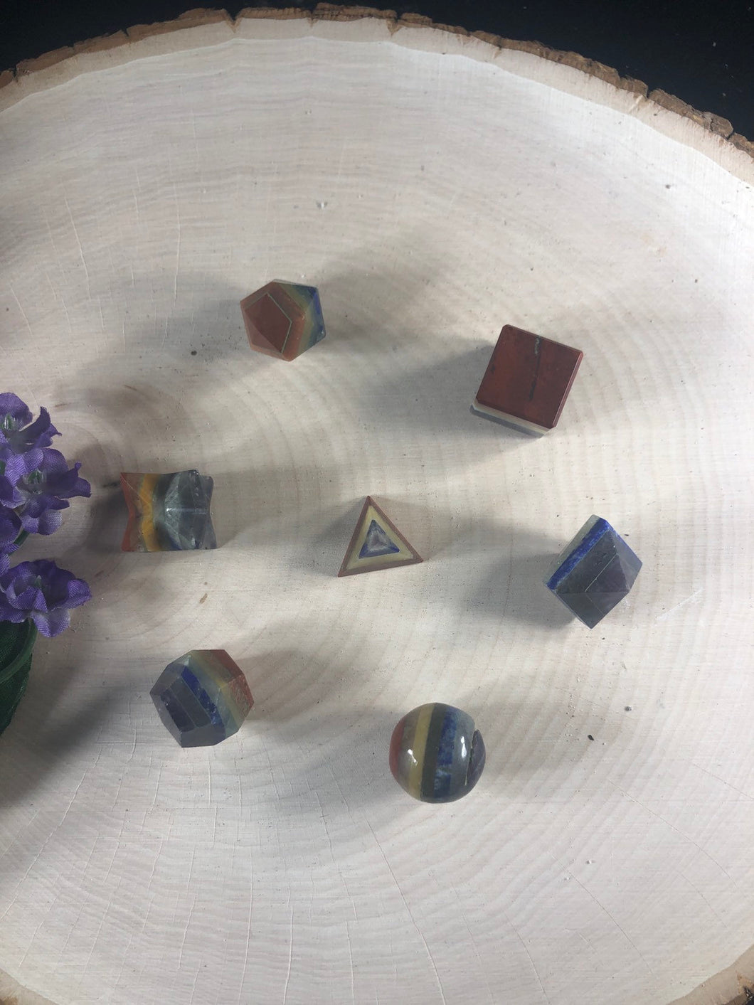 Geometrical  chakra stone set