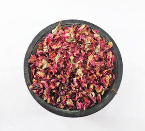 Red Rose Buds and Petals