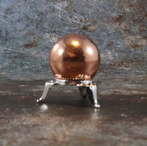 Copper Sphere with Golden Stand