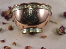 Flower of Life Copper  Offering Bowl, Altar Bowl, Sacred Geometry- 2&quot; H x 3&quot;D