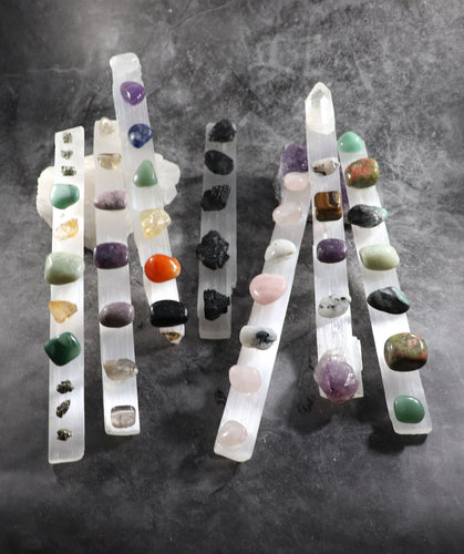 Selenite Wands charged for different intentions