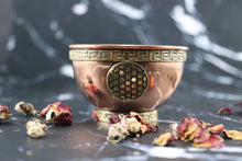 Flower of Life Copper  Offering Bowl, Altar Bowl, Sacred Geometry- 2&quot; H x 3&quot;D