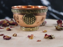 Flower of Life Copper  Offering Bowl, Altar Bowl, Sacred Geometry- 2&quot; H x 3&quot;D