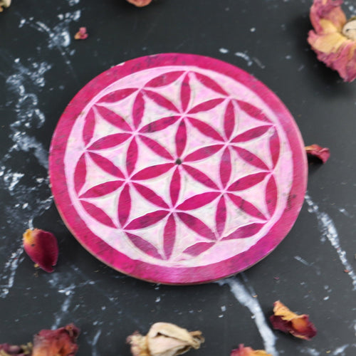 Flower of Life Stone Incense Holder