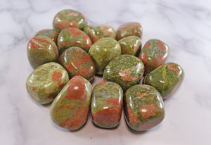Unakite Tumbled Stones 1"- Overcome blocks