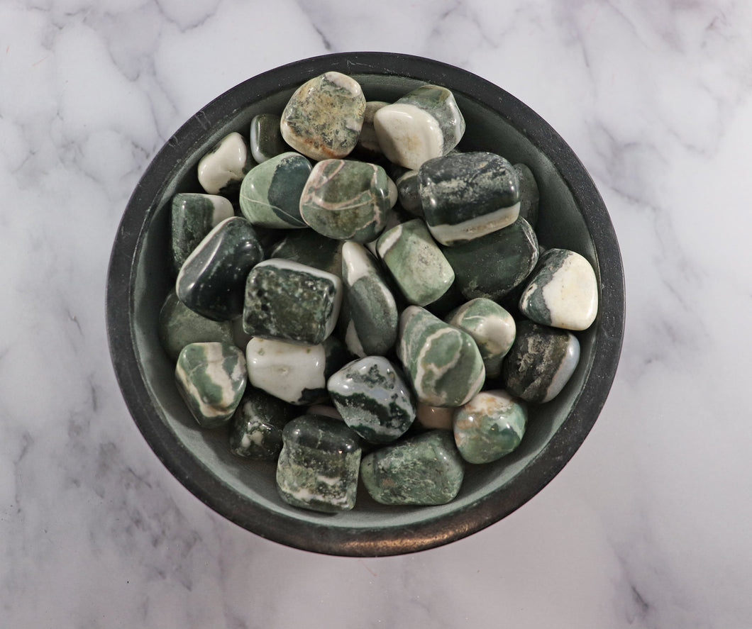 Green Sardonyx Tumbled Stone for Strength, Protection, Willpower