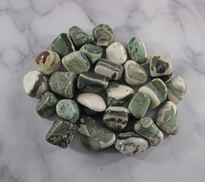 Green Sardonyx Tumbled Stone for Strength, Protection, Willpower
