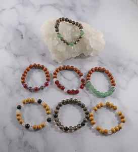 Intention Bracelets, Karma Bracelet, Gemstone Bracelets, Stackable Elastic Beaded Bracelets