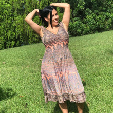 Bohemian Mid-length dress with Paisley Designs- One size