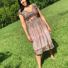 Bohemian Mid-length dress with Paisley Designs- One size