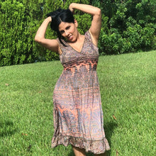 Bohemian Mid-length dress with Paisley Designs- One size