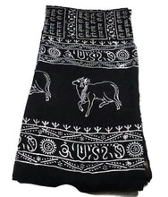 Maha Mantra Chaddar, Meditation Shawl, Turban, Vrindaban Chadar with Maha Mantra and cows