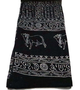 Maha Mantra Chaddar, Meditation Shawl, Turban, Vrindaban Chadar with Maha Mantra and cows