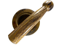Wood Mortar and Pestle,  Mortar and Pestle with Pentagram design- 3&quot; x 5&quot;