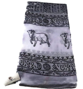 Maha Mantra Chaddar, Meditation Shawl, Turban, Vrindaban Chadar with Maha Mantra and cows
