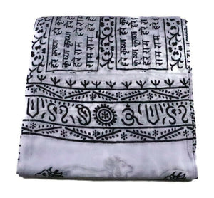 Maha Mantra Chaddar, Meditation Shawl, Turban, Vrindaban Chadar with Maha Mantra and cows