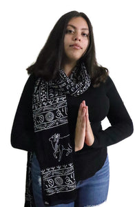 Maha Mantra Chaddar, Meditation Shawl, Turban, Vrindaban Chadar with Maha Mantra and cows