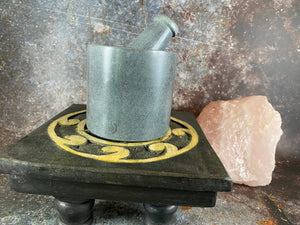 Stone Mortar and Pestle, Apothecary Mortar, Stone herb grinder, Kitchen Witchery