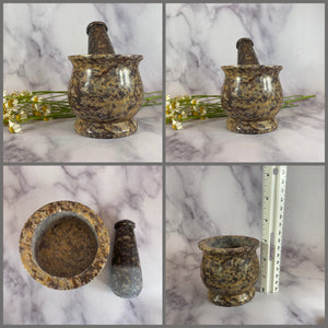 Stone Mortar and Pestle, Apothecary Mortar, Stone herb grinder, Kitchen Witchery