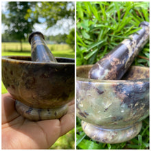 Stone Mortar and Pestle, Apothecary Mortar, Stone herb grinder, Kitchen Witchery