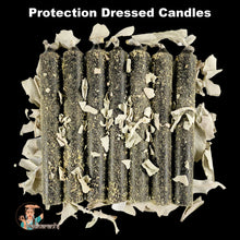Protection Candles, Dressed Altar Candles, Black dressed Candles, Black Spell Candles- Set of 7